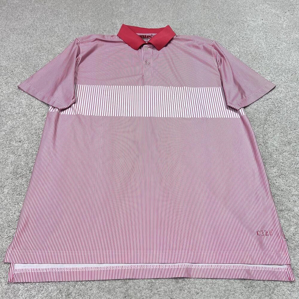 Tabasco Polo Men’s Red Striped Short Sleeve Size Large